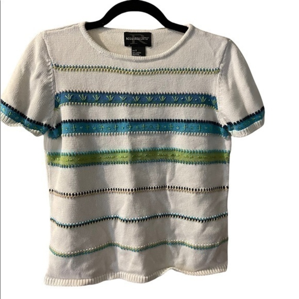 Requirements Women Sweater Top Embroidered Cotton Top